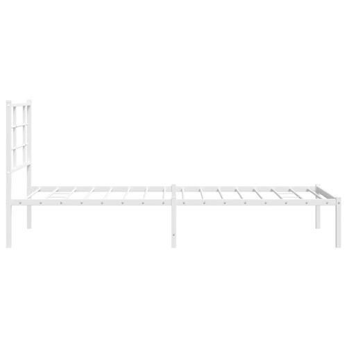 Sengeramme med sengegavl 90x200 cm metal hvid
