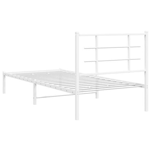 Sengeramme med sengegavl 90x200 cm metal hvid