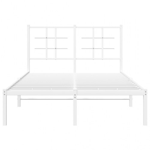 Sengeramme med sengegavl 120x200 cm metal hvid