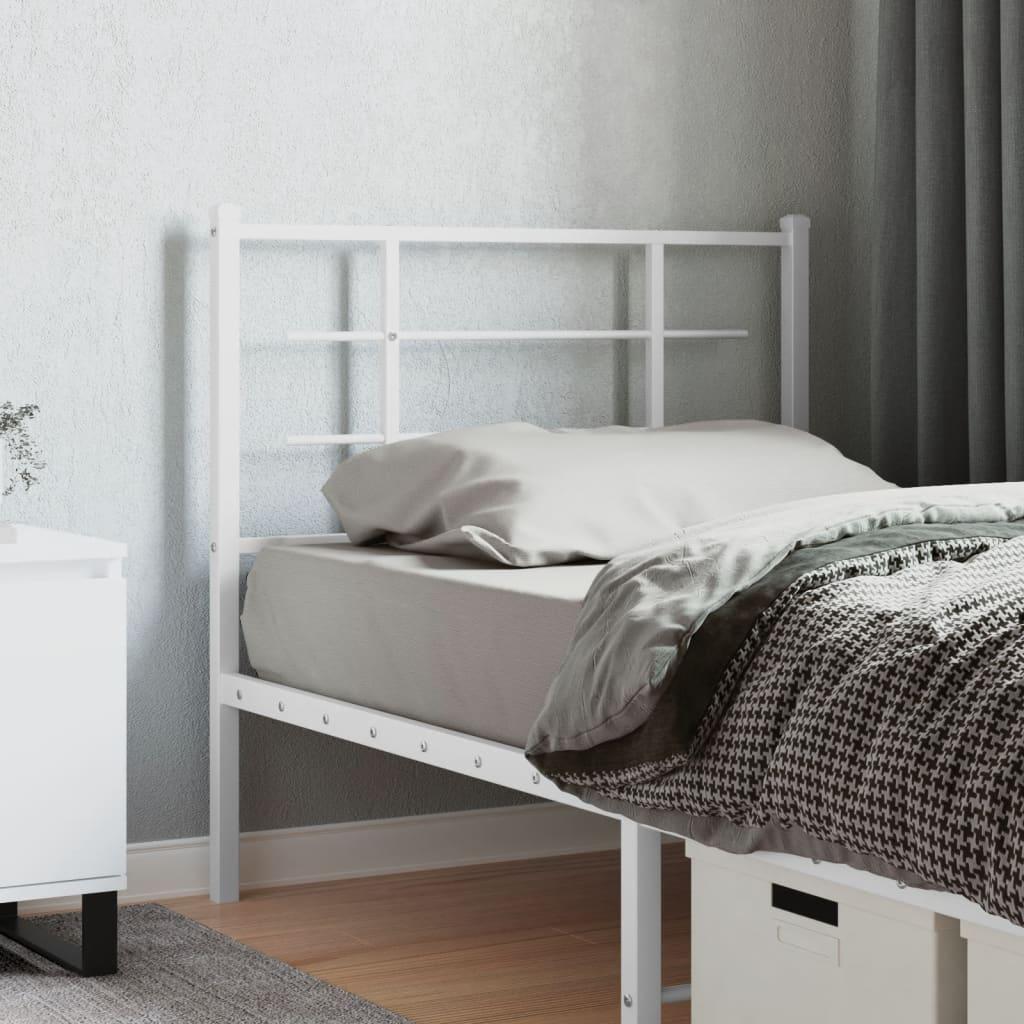 Sengegavl 100 cm metal hvid