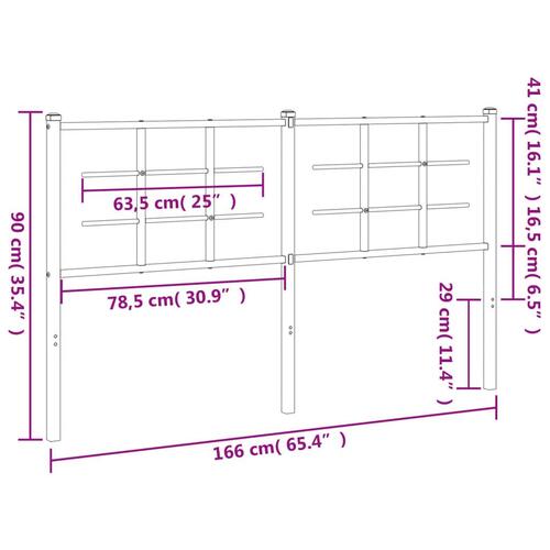 Sengegavl 160 cm metal hvid