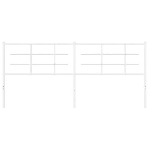 Sengegavl 193 cm metal hvid