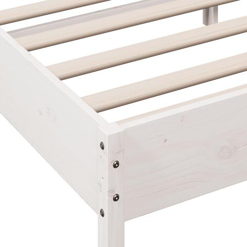 Sengeramme uden madras 135x190 cm massivt fyrretræ hvid