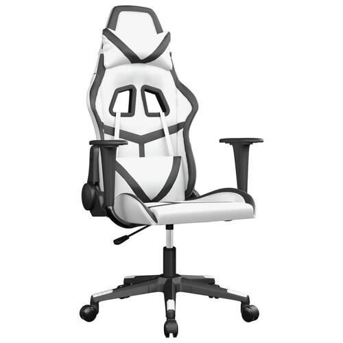 Gamingstol kunstlæder hvid og sort