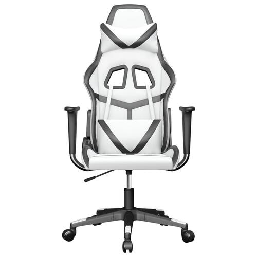 Gamingstol kunstlæder hvid og sort