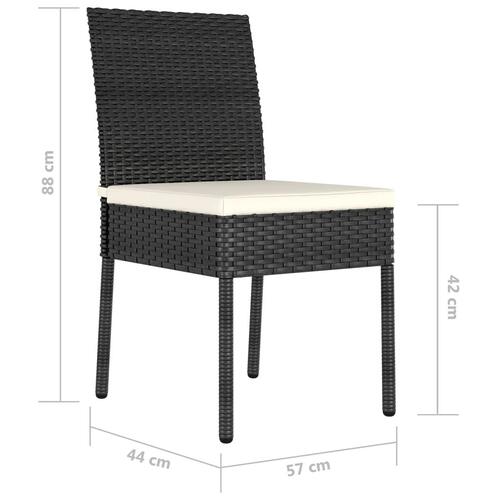 Havestole 4 stk. polyrattan sort