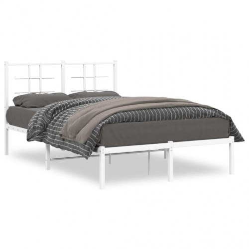 Sengeramme med sengegavl 120x190 cm metal hvid