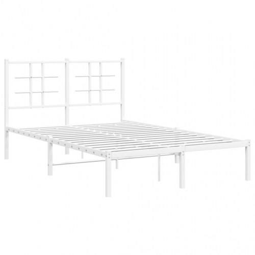 Sengeramme med sengegavl 120x190 cm metal hvid