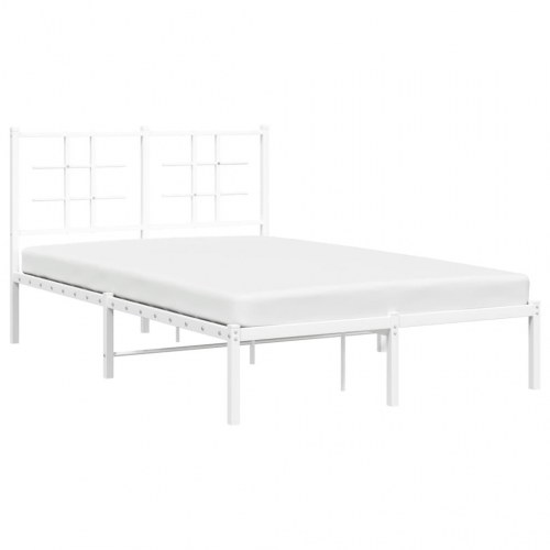 Sengeramme med sengegavl 120x190 cm metal hvid