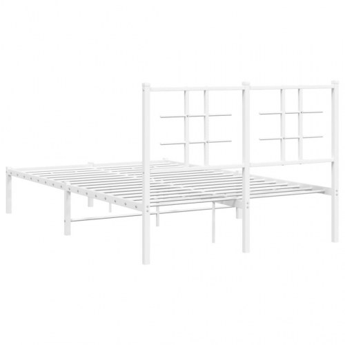 Sengeramme med sengegavl 120x190 cm metal hvid