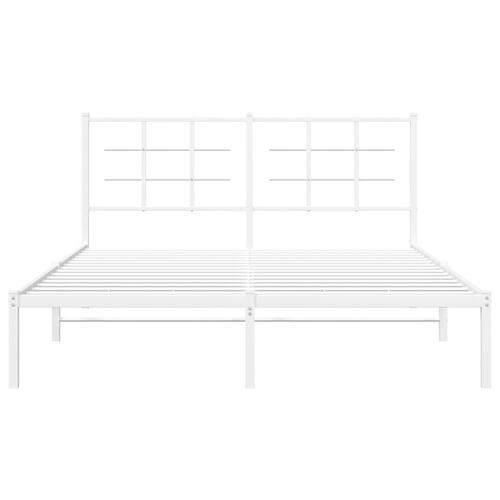 Sengeramme med sengegavl 160x200 cm metal hvid