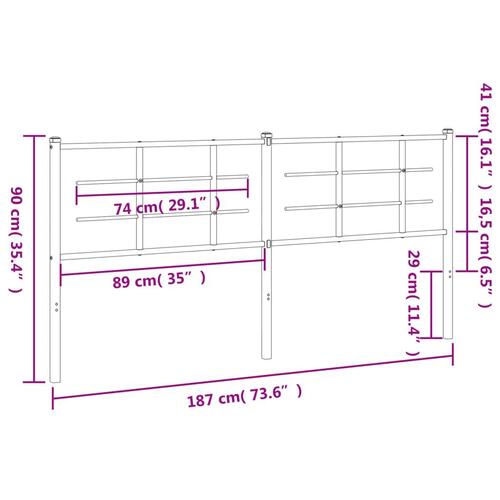 Sengegavl 180 cm metal hvid