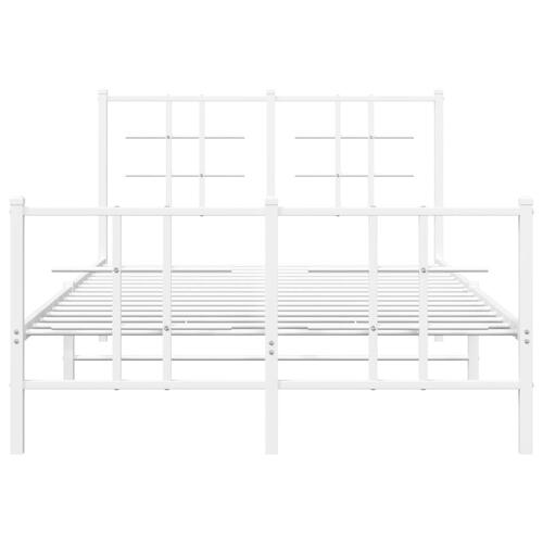 Sengeramme med sengegavl og fodgærde 120x200 cm metal hvid