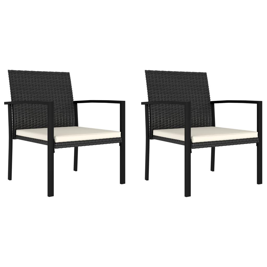 Havestole 2 stk. polyrattan sort