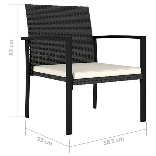 Havestole 2 stk. polyrattan sort