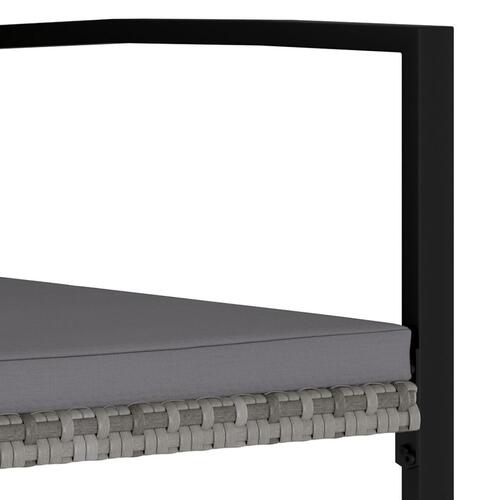 Havestole 2 stk. polyrattan grå
