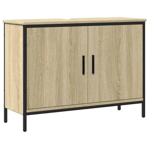 Underskab til håndvask 80x30x60 cm konstrueret træ sonoma-eg