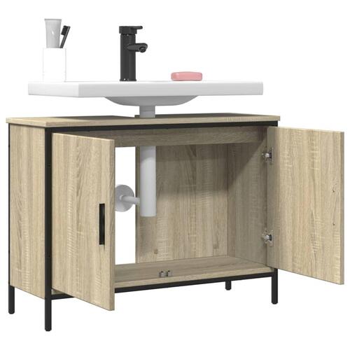Underskab til håndvask 80x30x60 cm konstrueret træ sonoma-eg