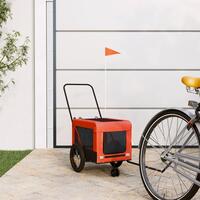Hundetrailer til cykel oxfordstof og jern orange og sort