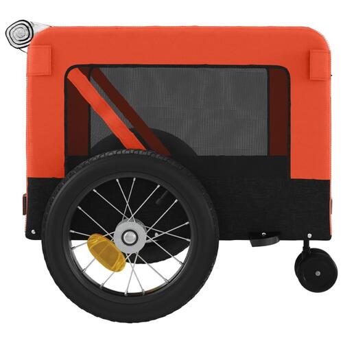 Hundetrailer til cykel oxfordstof og jern orange og sort