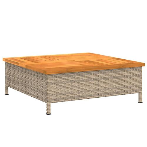 Skjuler til parasolfod 70x70x25 cm polyrattan + akacietræ beige