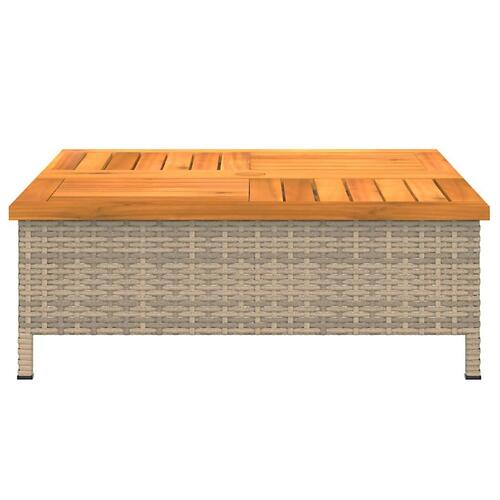 Skjuler til parasolfod 70x70x25 cm polyrattan + akacietræ beige