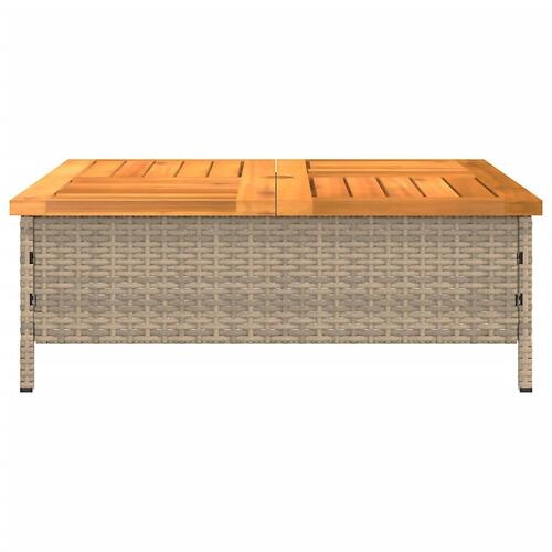 Skjuler til parasolfod 70x70x25 cm polyrattan + akacietræ beige