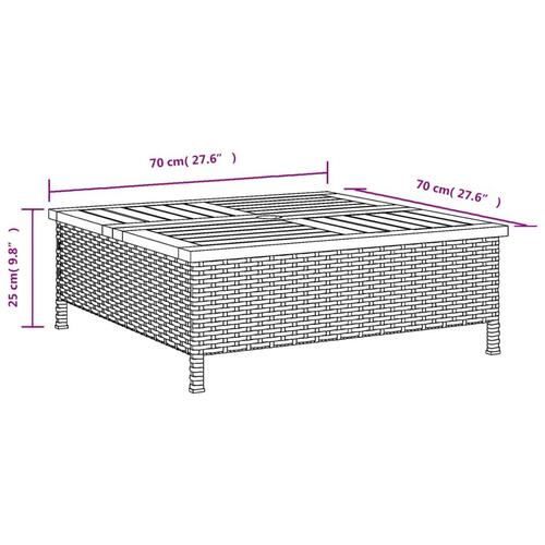 Skjuler til parasolfod 70x70x25 cm polyrattan + akacietræ beige