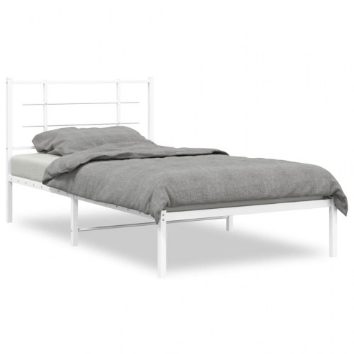 Sengeramme med sengegavl 100x190 cm - hvid