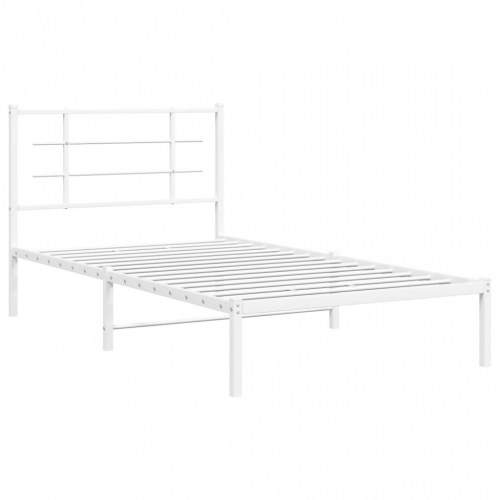 Sengeramme med sengegavl 100x190 cm - hvid