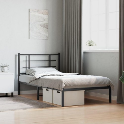 Sengeramme med sengegavl 100x190 cm - hvid