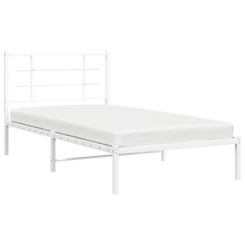 Sengeramme med sengegavl 100x190 cm - hvid