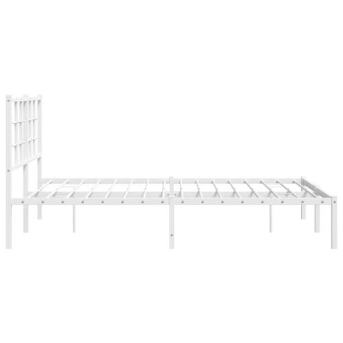 Sengeramme med sengegavl 140x190 cm metal hvid