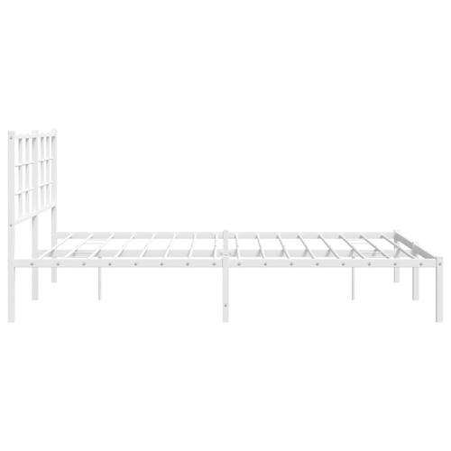Sengeramme med sengegavl 150x200 cm metal hvid