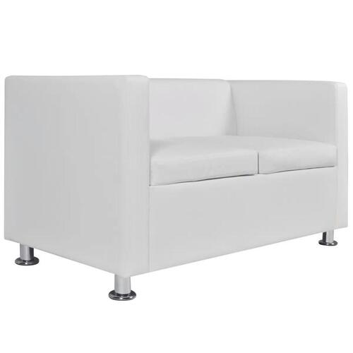 Sofa 2-pers. kunstlæder hvid