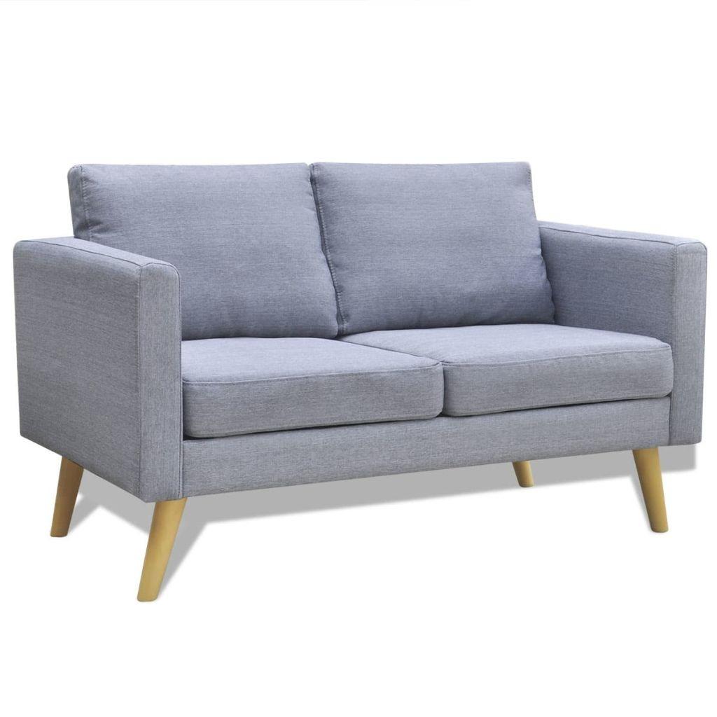 Sofa 2-pers. stof lysegrå