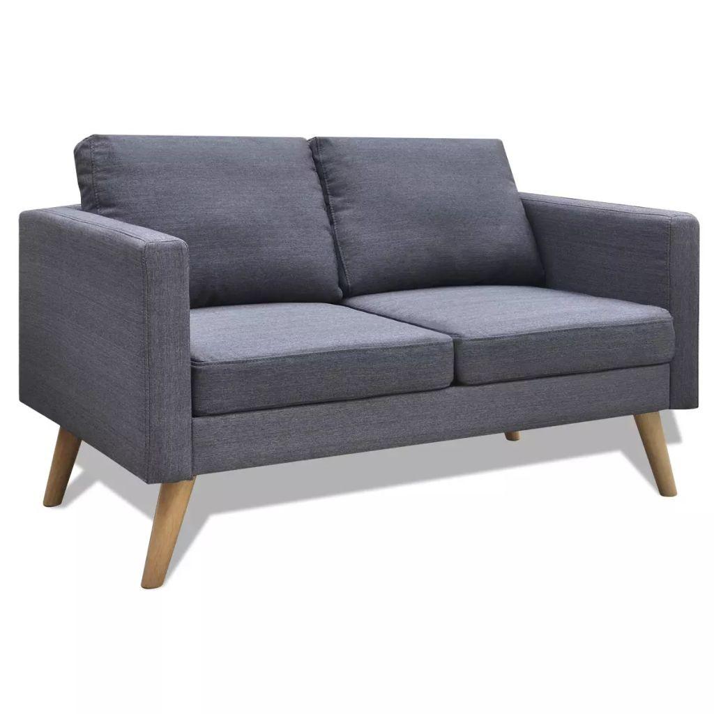 Sofa 2-pers. stof mørkegrå
