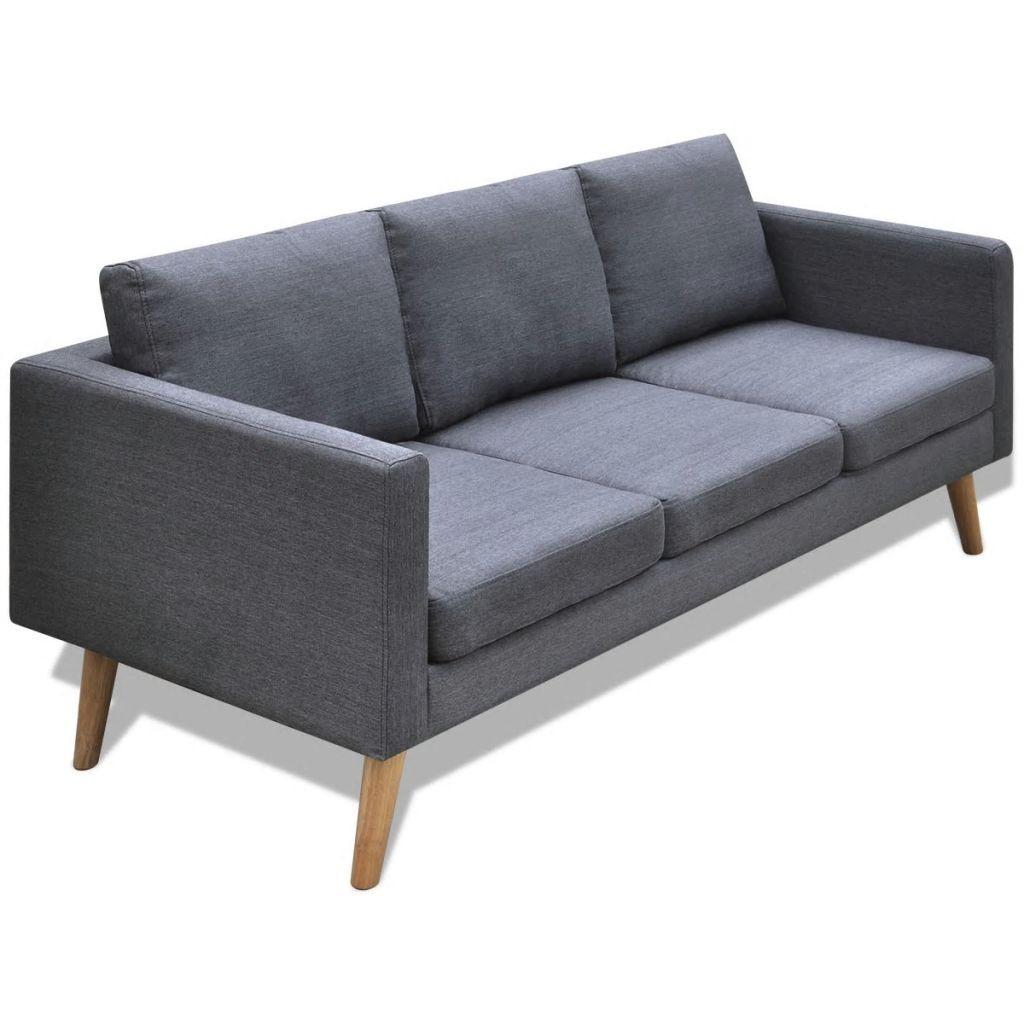 Sofa 3-pers. sofa stof mørkegrå