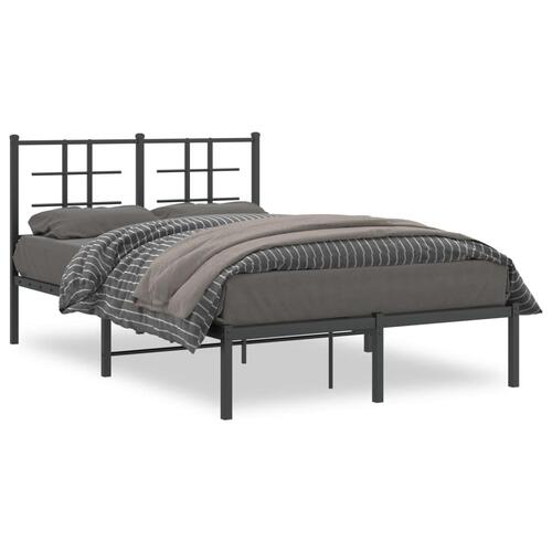 Sengeramme med sengegavl 120x190 cm metal sort