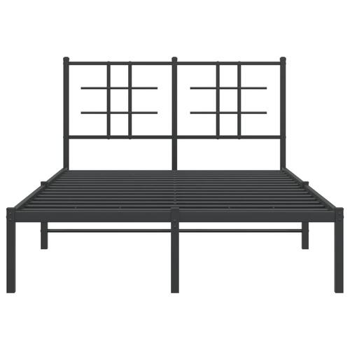 Sengeramme med sengegavl 120x190 cm metal sort