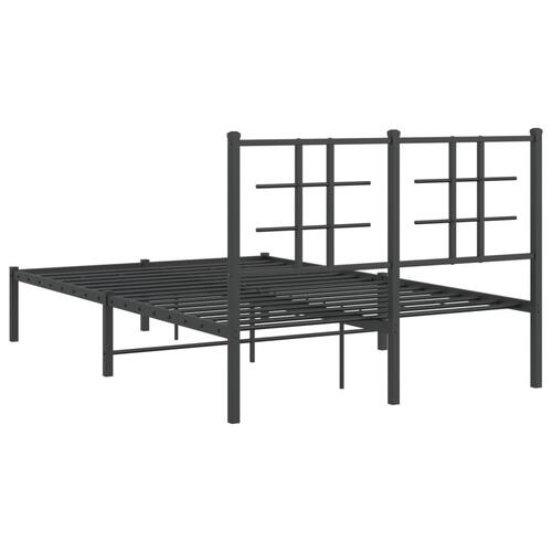 Sengeramme med sengegavl 120x190 cm metal sort