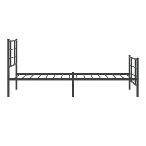Sengeramme med sengegavl og fodgærde 90x200 cm metal sort