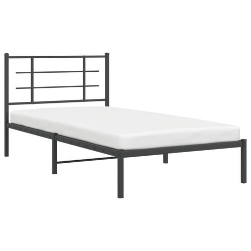Sengeramme med sengegavl 100x200 cm metal sort