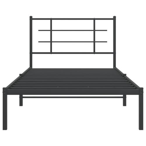 Sengeramme med sengegavl 100x200 cm metal sort