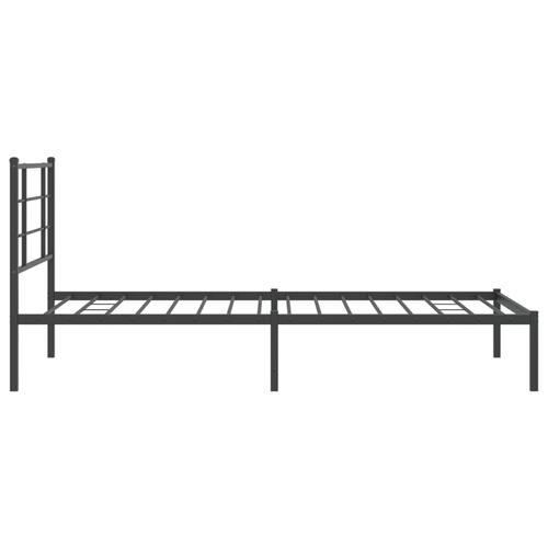 Sengeramme med sengegavl 100x200 cm metal sort