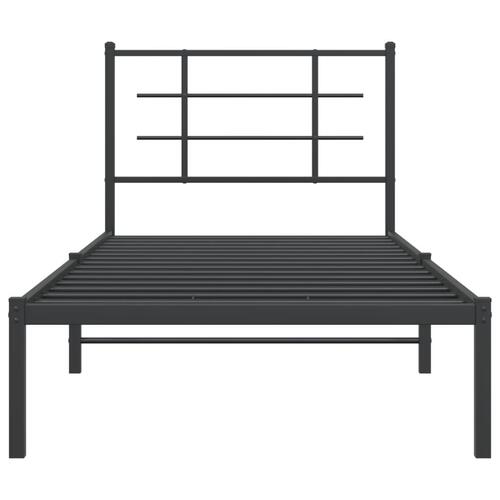 Sengeramme med sengegavl 90x200 cm metal sort