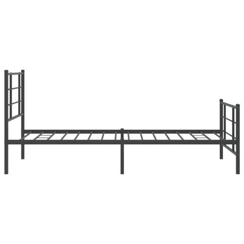 Sengeramme med sengegavl og fodgærde 107x203 cm metal sort