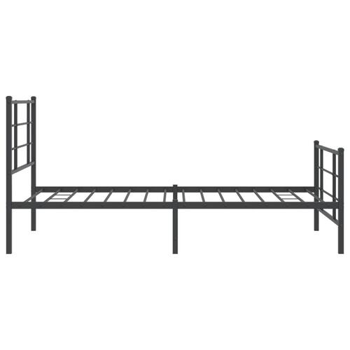 Sengeramme med sengegavl og fodgærde 100x200 cm metal sort