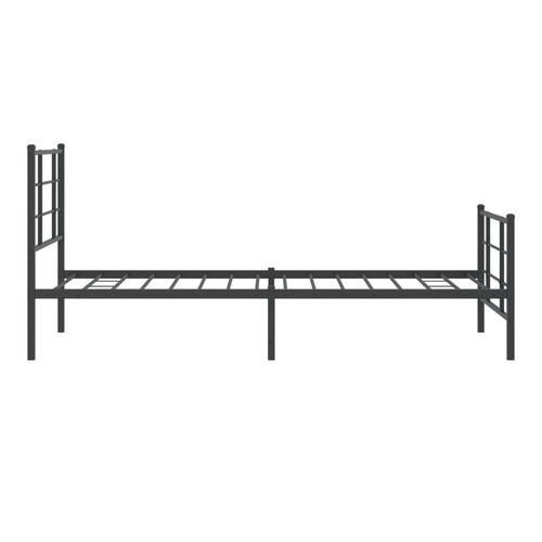 Sengeramme med sengegavl og fodgærde 90x190 cm metal sort