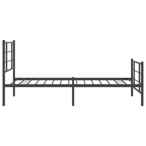 Sengeramme med sengegavl og fodgærde 100x190 cm metal sort